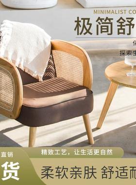 实木单人沙发几茶简组合ADJ小户型客厅现代民宿店约科技布艺酒出