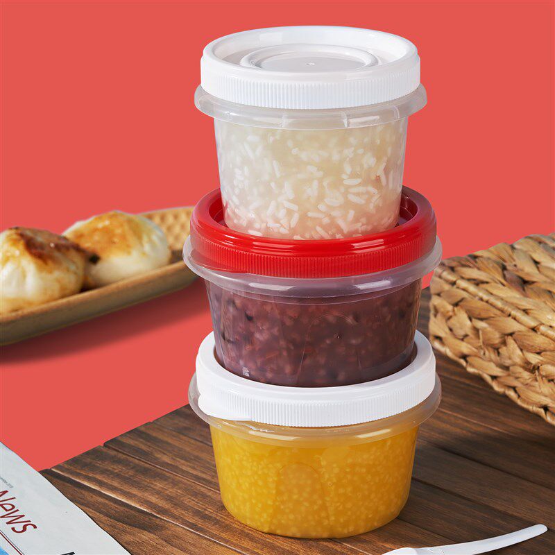 一次性拧盖打包盒带盖食品饭盒特硬加厚红盖耐高温可微波加热汤碗