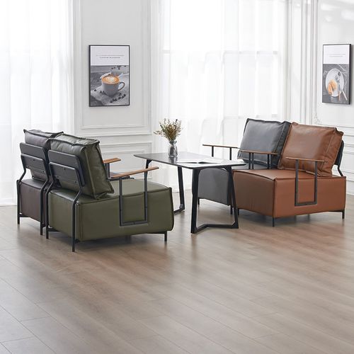 铁艺沙发椅休闲沙发简约咖啡厅奶茶店甜品酒吧皮艺单人双人桌椅