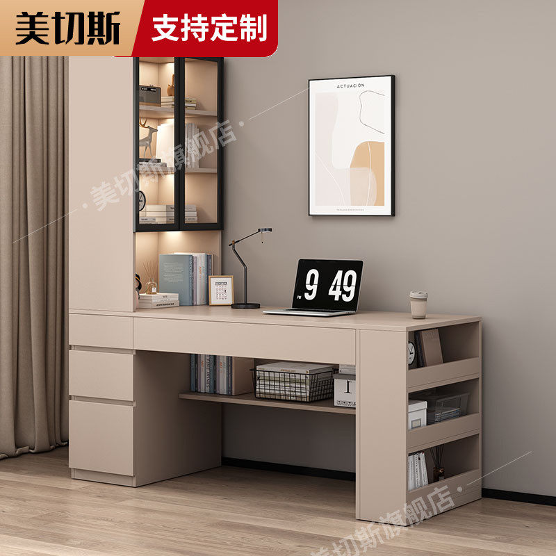 定制书桌书柜一体办公学生卧室大桌子工作台家用学习桌台式电脑桌