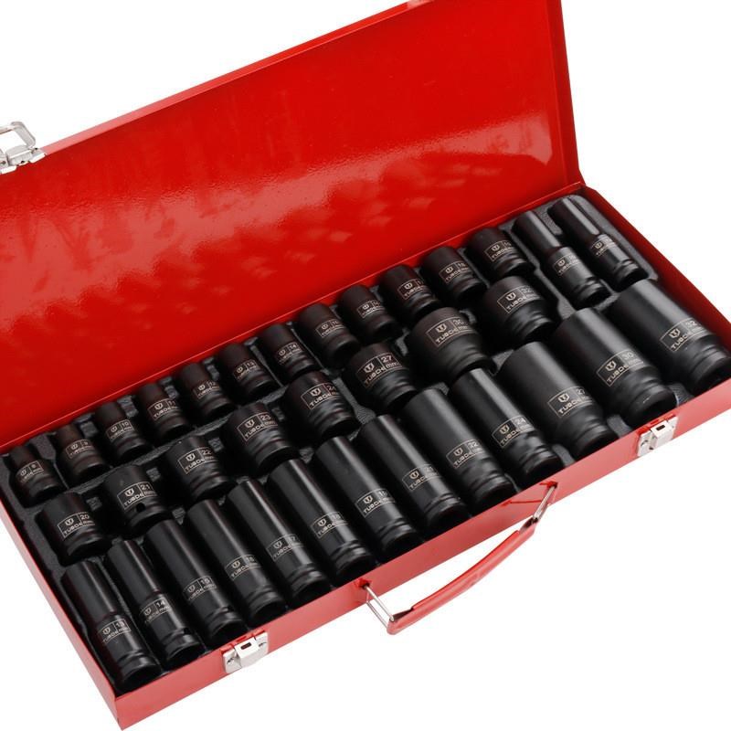 35件小风炮套筒1/2重型加厚加长旋具电动扳手工具六角套筒套装