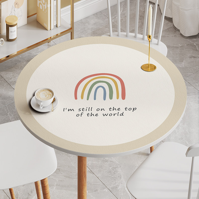 Q弹硅胶圆桌桌垫现代简约防水防油免洗家用圆形餐桌垫可裁剪桌布