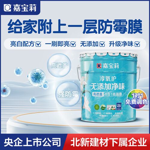 嘉宝莉淳氧护净味五合一乳胶漆室内家用涂料油漆彩色内墙面漆