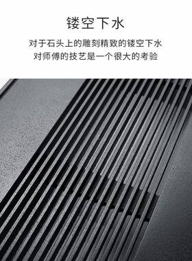 天整块金16680石茶盘储水干泡大然号家用简约抽屉茶台茶乌海茶具