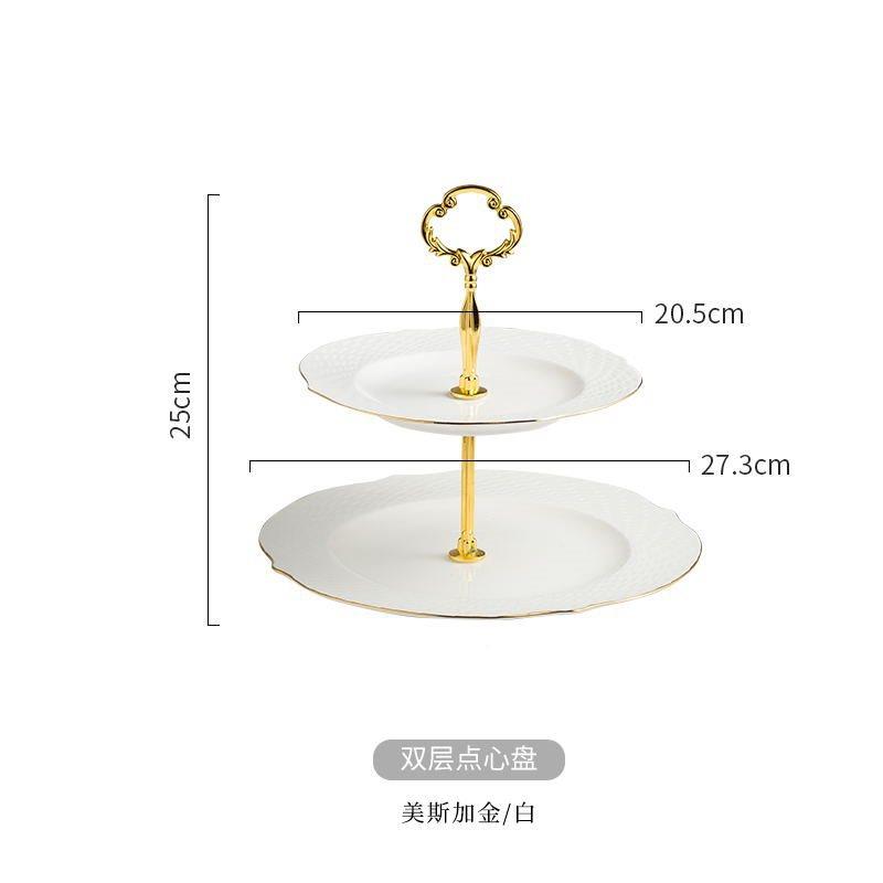 果三家用欧式餐具水果盘客厅茶几盘下午茶点心架甜F75TH57H层品架