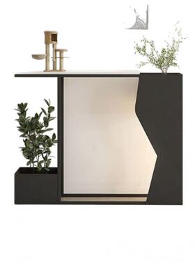 fLE12245轻代玄桌铁艺轻奢极窄关门现厅走廊大理石入户花架玄关奢