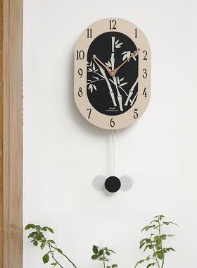 OZOOM屋准免打孔中古W风创意挂客厅家用表钟挂墙钟艺LKT术时钟简