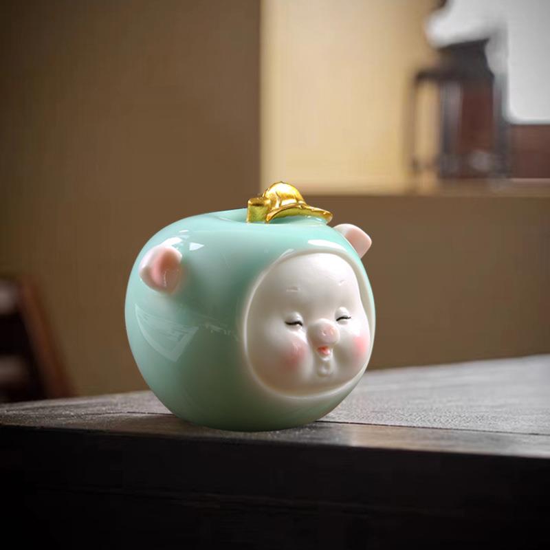 事小平安青瓷诸卡通迷你猪无品牌/创意汽摆件家居桌面茶宠装饰品车车载