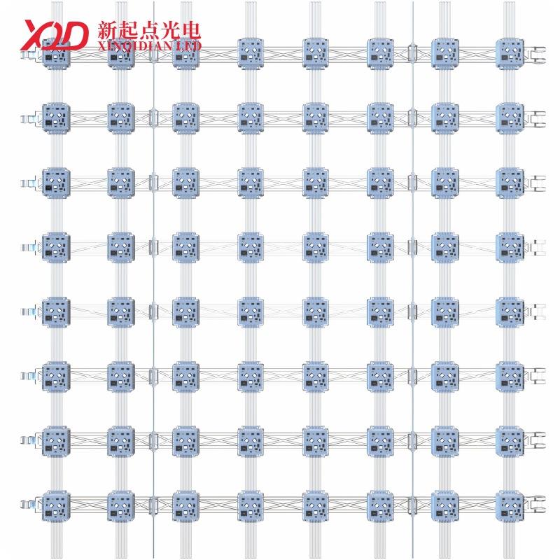 高LEDH2020网网屏格防水全彩H清202三0灯P50长供电透明新媒体广告