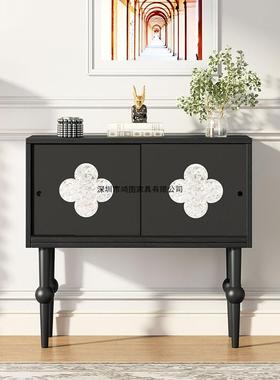 玄关柜窄超法式复古走廊尽头MHO柜过道黑古风四叶草中装饰柜客厅