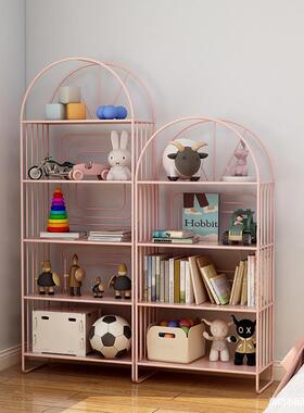 2铁GZA艺儿架童落地书架靠纳墙收纳小书柜卧室客厅床头绘本收置物