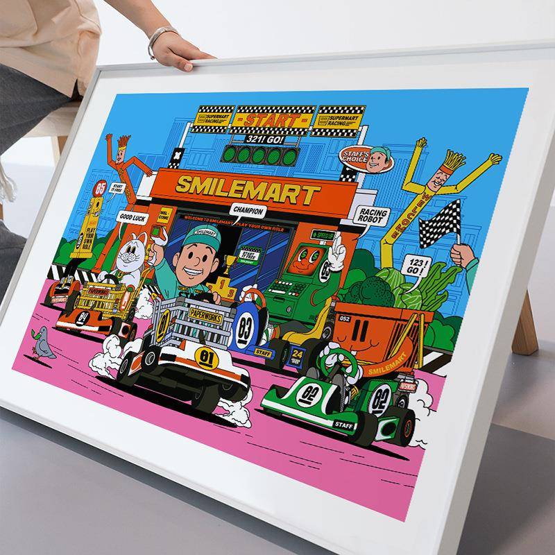 超市无品牌/五宝餐厅玄关装画饰游乐园室玩具作店挂画工儿童房卧室壁画