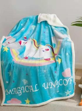 羊双羔毛儿童毯法莱绒儿童盖毯毯子毯子层加202020厚儿童毛四季