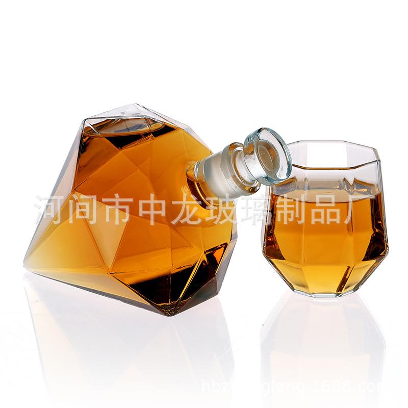 倒厂家钻石1206透明威士忌醒酒器高硼硅玻璃器酒红酒盛套装酒器