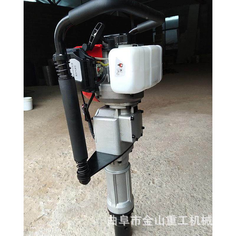 油加厚型汽油果立柱打桩机汽园立桩机汽油铁打无品牌/角桩机