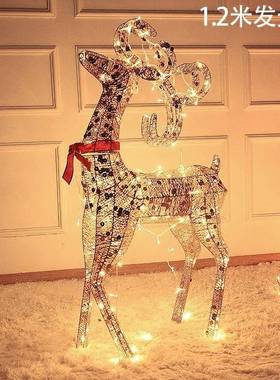 圣诞节鹿拉光TYL-001车发橱鹿车铁艺鹿圣诞麋鹿摆拉件酒店大厅窗