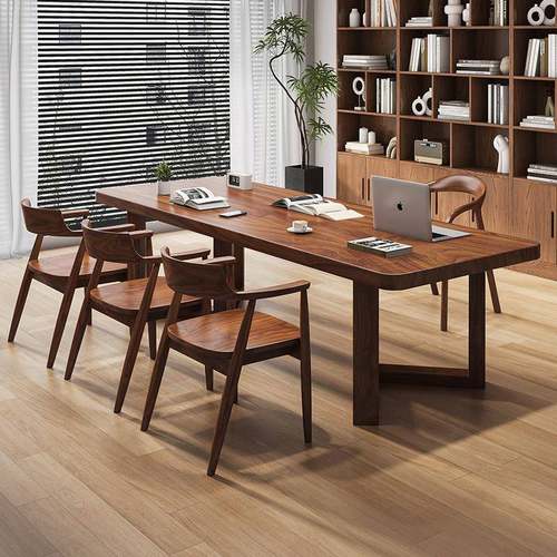 木书桌新款家用去客厅端化茶桌实木原木胡JBW高桃茶台办公室大板