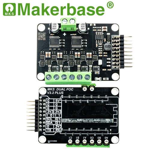 Mmakerbase双路无刷微型FOCV.2/V.带电流环Sipl刷eGQ无FOC