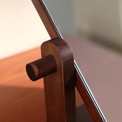 落木REN台式镜梳妆镜旋转镜桌面单新双面镜娘地家用镜实全身镜子