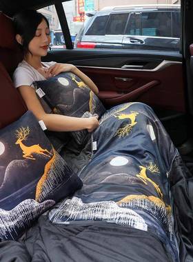 抱枕被两用加二子合一汽车用靠垫53300功多能午休厚毯办公室午睡