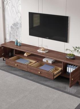新中式桃木全实木31066电视胡柜几组合现物代简约客厅茶伸缩墙柜