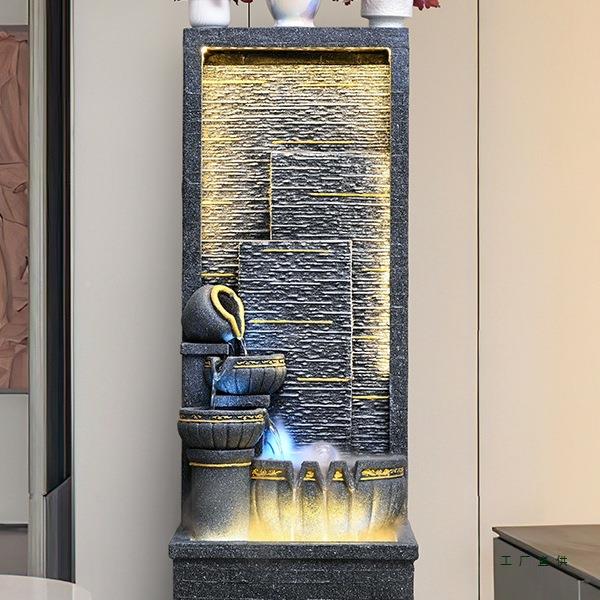 流水喷泉加F9M88MTH式湿器工艺品欧摆设假装山摆件盆景生财业水开