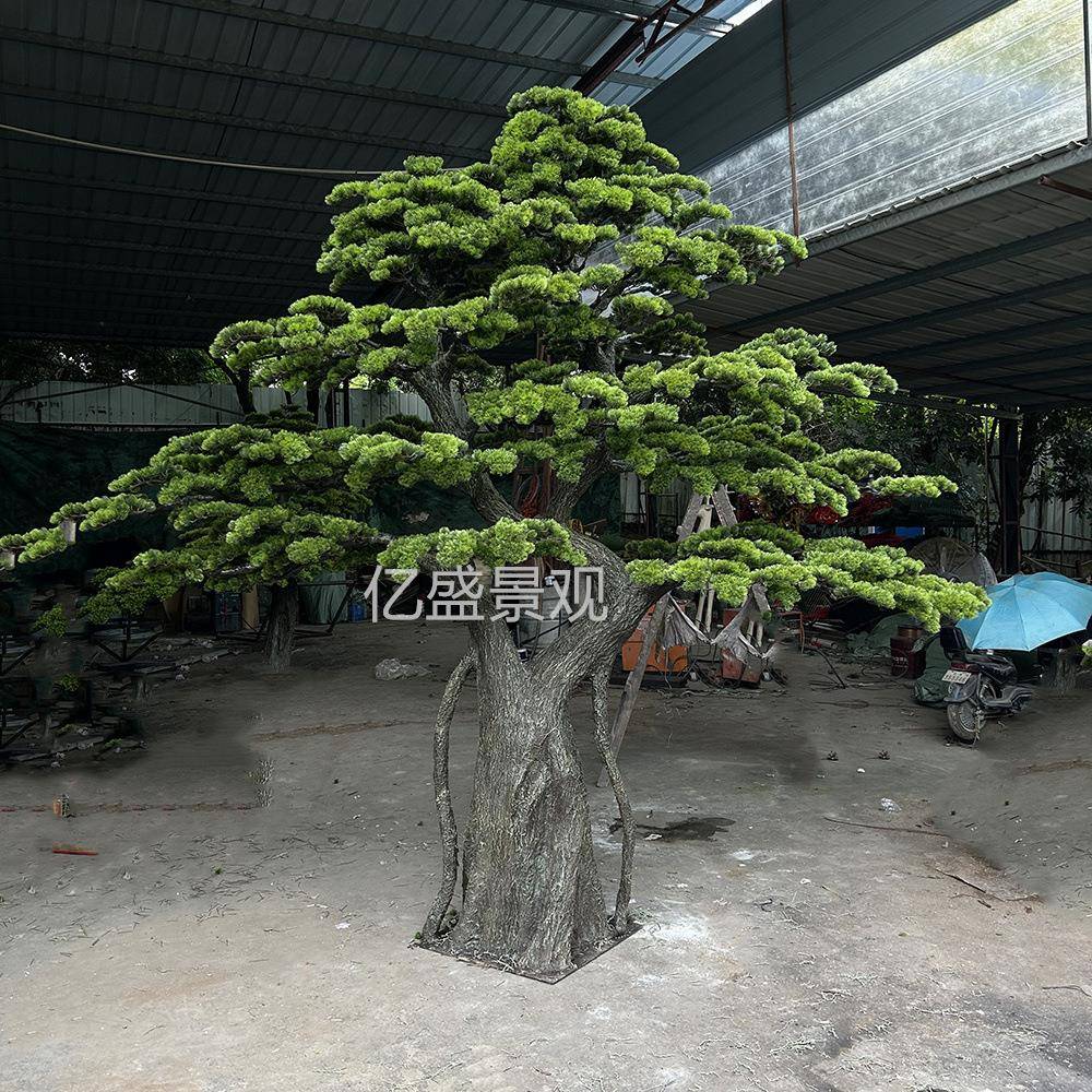 仿罗真迎客松假树室景汉内户外玻YSJG181璃钢松造酒店装饰仿生仿