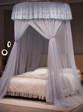 床拼床圆顶蚊帐家用卧大室天地杆支吊顶式架免F5M77755安装加大加