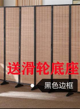断日式竹子屏风客厅卧室遮挡移动折隔CFN墙用家折屏挡板酒饭叠店