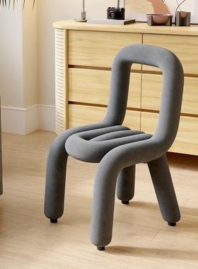 异形椅化椅卧室梳妆OGD凳子妆弯管设师女士梳妆台椅计网红子餐椅