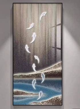 九鱼LED道灯玄关装饰代画走廊过正对门挂画现轻奢高端OPE客厅壁图