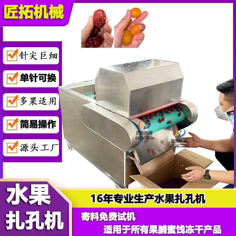 泡椒卤煮花生扎孔入味机 蜜饯加工草莓蓝莓刺孔设备 水果扎孔机