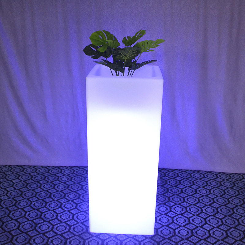 酷擎发光花盆容器室外花园商场装饰创意盆园艺发方形LEDLED绿植