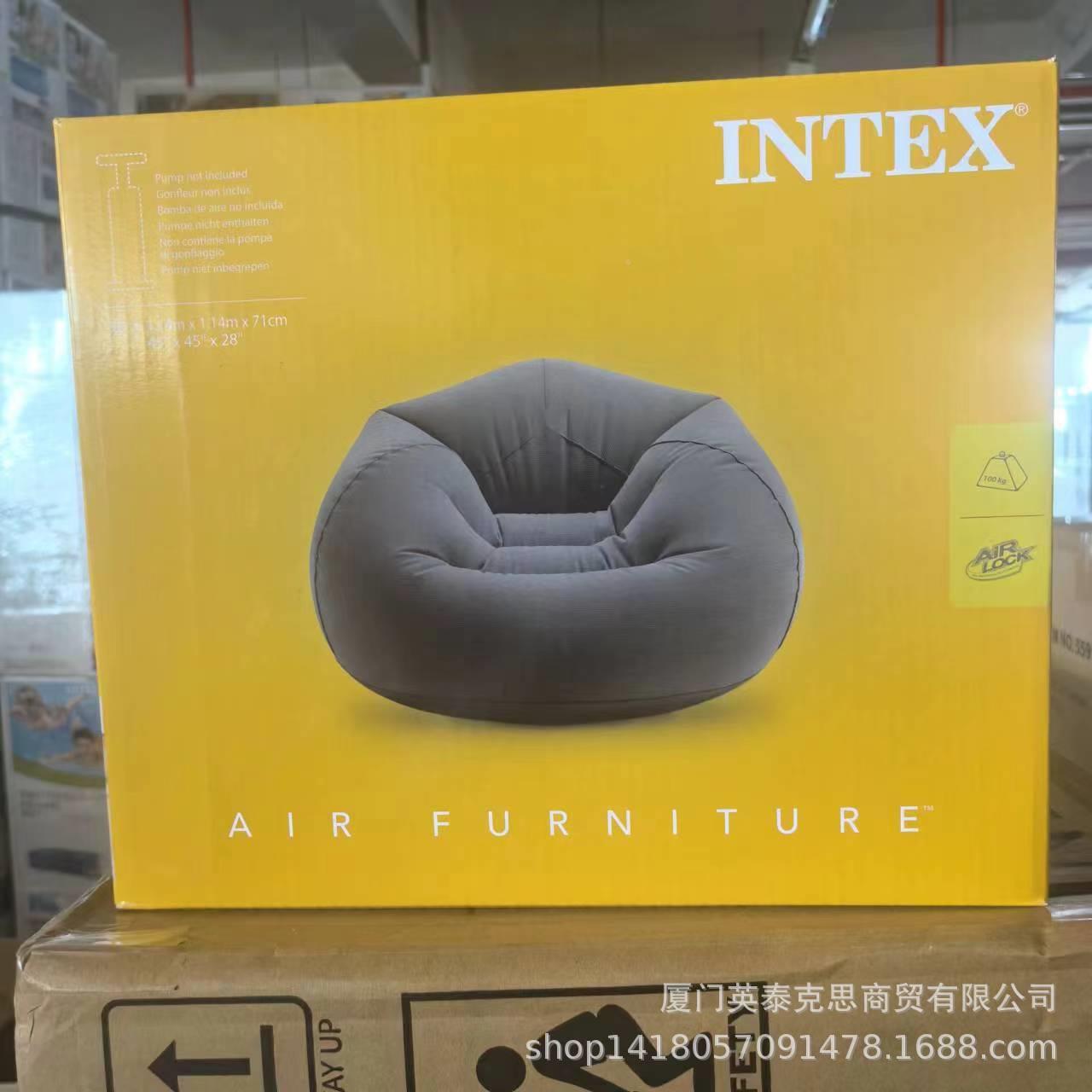 INT气EX6859灰发色充7沙发家用懒人植绒沙单人躺68579椅PVC