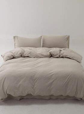 A类全棉色织水ZJF42011纯洗棉色四套特色民件宿酒店床上用单品纯