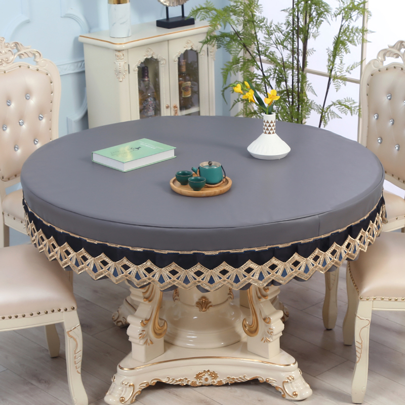 PU皮桌罩防水防油圆形家用电炉烤火桌布免洗加厚防烫保护可