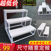 阶梯货架升花店展会粮油店阳台花架展示架角钢梯形二三层台阶货架
