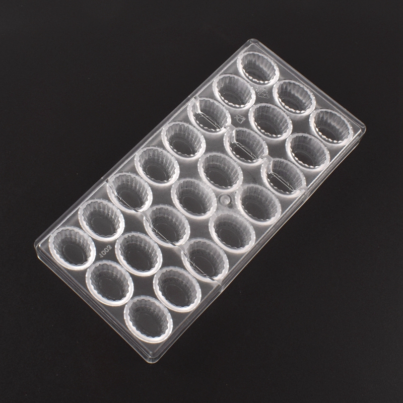 3.5cm 2连椭圆花边巧克力模具 PC-1003 椭圆形模 PC材料烘焙模具