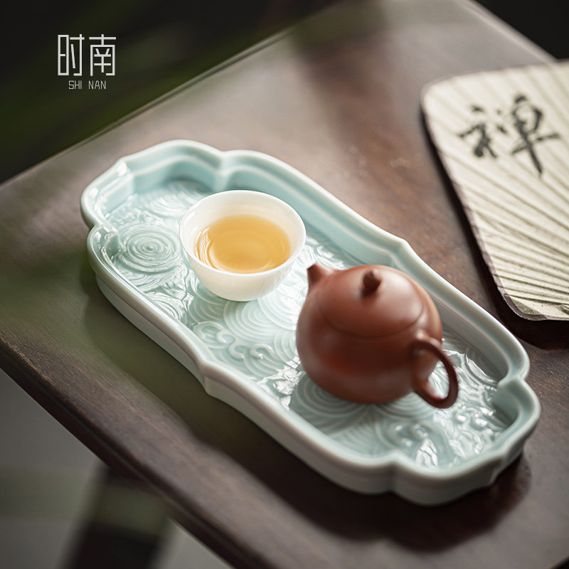 陶瓷茶点盘糕点盘中式点心盘迷你小托盘壶承干泡台订婚宴装饰摆盘