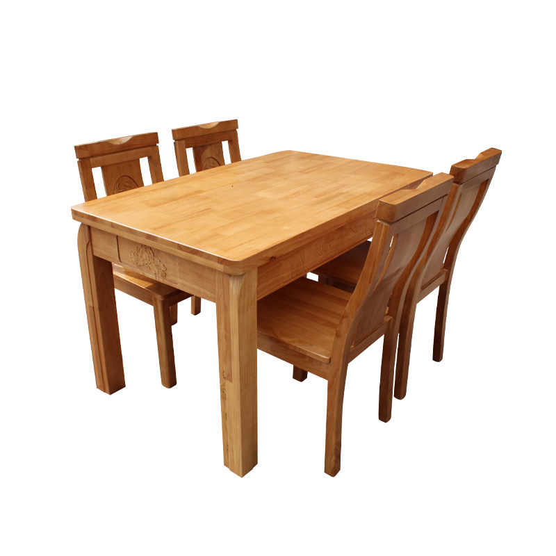 康鸿实木餐桌简约中式现代橡木实木椅子一装家用小户型