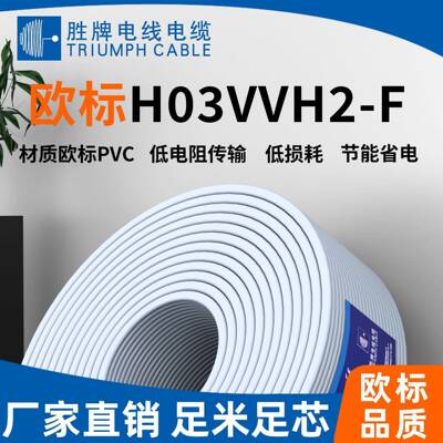 VDE护套软线H03VVH2-F扁线RVV2*0.75黑色两芯现货直供