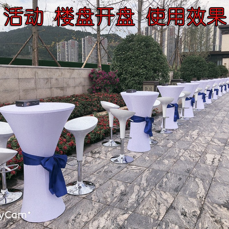 高脚桌吧台桌圆形简约鸡尾酒桌子升降小圆桌高脚酒吧白色吧椅