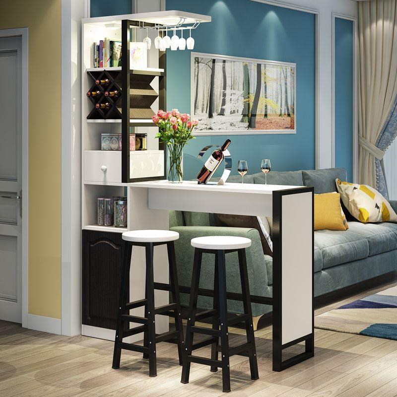 现代简约餐厅客厅小户型隔断酒柜吧台桌隔断柜一体靠墙吧台小家用