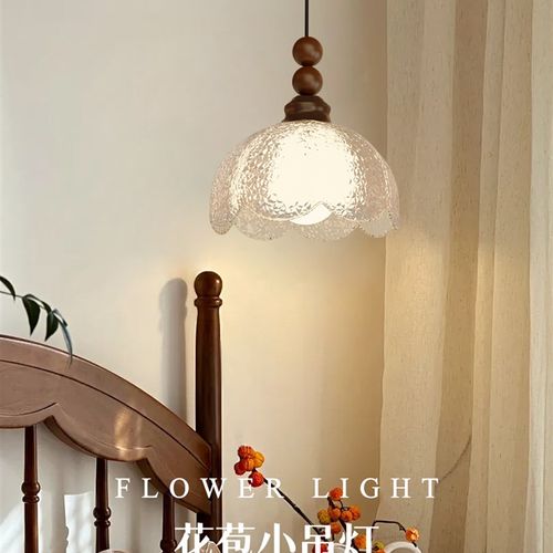 红品爱家法式中古风卧室床头小吊灯2025新款覆古主卧书房吊线灯具