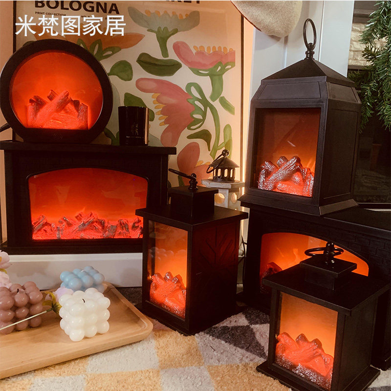 仿真火焰灯小壁炉氛围灯火光家用装饰火炉灯室内桌面摆件假壁炉灯
