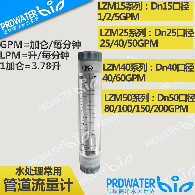 不锈钢转子流量计/管道式液体流量计/内丝接头5/10/20///0G