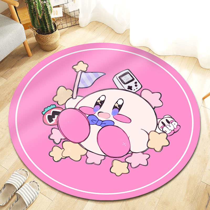 卡通儿童圆形地毯家用电脑椅转椅垫子少女卧室床边毯游戏圆形地垫