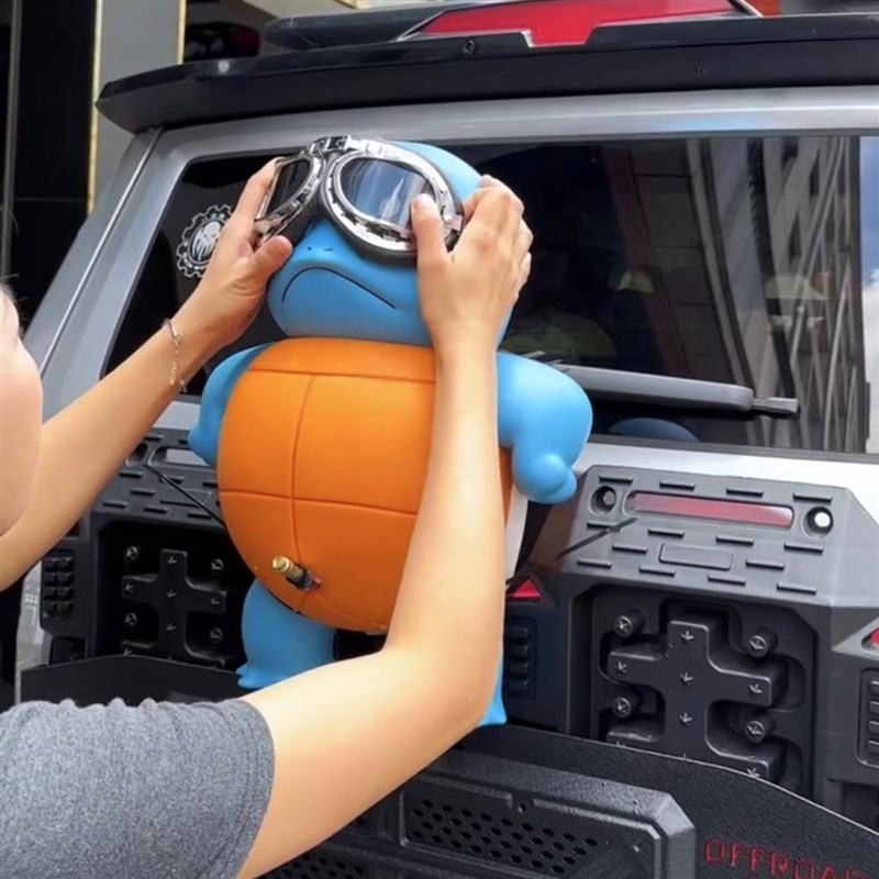 杰尼龟车尾挂件声控可呲水能喷水搞怪公仔车载饰品摆件创意高级感