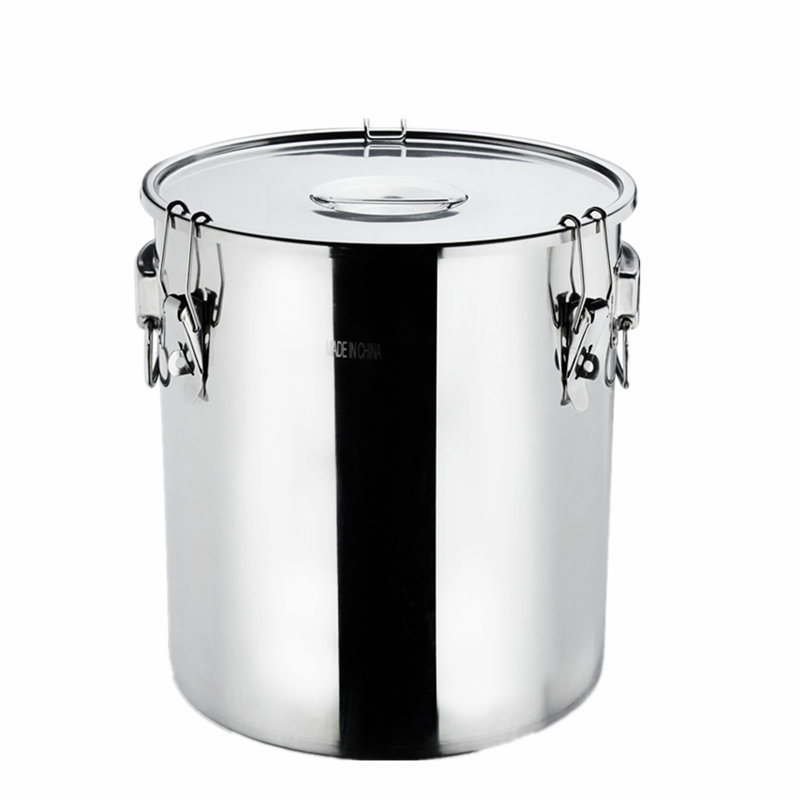 食品级带扣密封不锈钢高锅斤20斤米桶水桶酒店商用大汤锅油桶