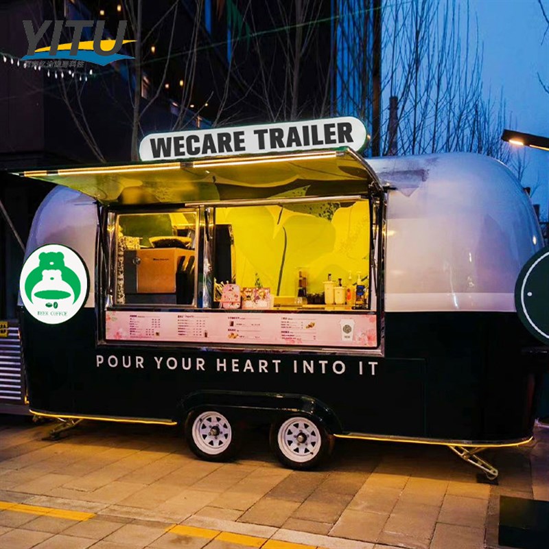 景区餐车流动快餐车移动地摊车咖啡车小吃车创业拖挂式摆摊多功能